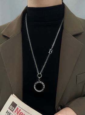 钛钢女百搭毛衣链项链