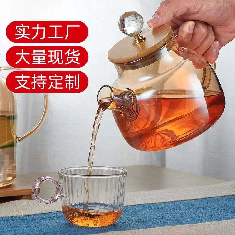 透明玻璃冷水壶凉水壶夏季家用大容量加厚水壶耐高温茶壶茶具套装 - 图1