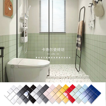 Minjuku Small white brick mosaic Magnetic brick green square brick Kitchen Makeup Room Floor Tiles Pink Nordic Balcony Wall Brick