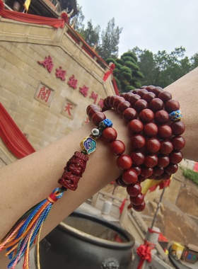 湄洲岛妈祖情侣手串 手工红色金色民族风手串时尚貔貅复古纯手工