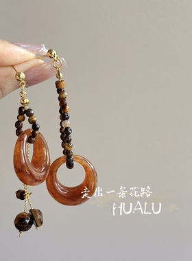 HUALU-古韵藏香~复古棕色圆环