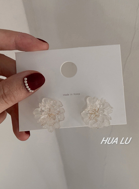 东大门半透明超仙甜美立体耳环