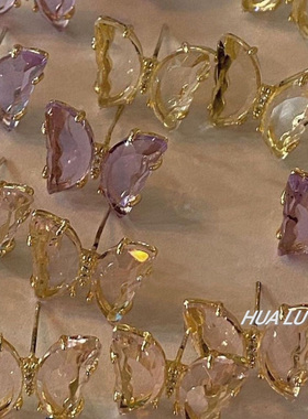 HUALU清透感蝴蝶气质耳钉