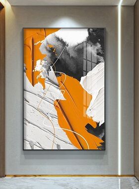 客厅装饰画抽象立体感大幅落地沙发背景墙壁画肌理感高档玄关挂画