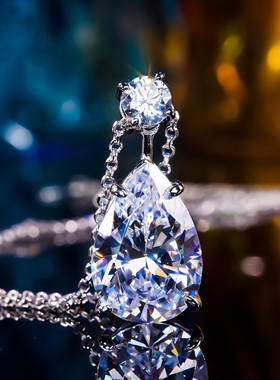 水滴优雅锁骨链纯银奢华晚宴项链