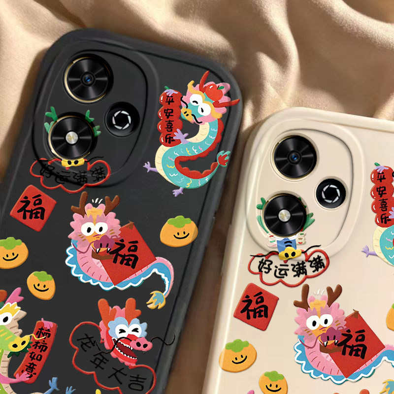 荣耀畅玩50手机壳硅胶新款高档卡通畅玩50可爱全包套保护套软可爱福龙