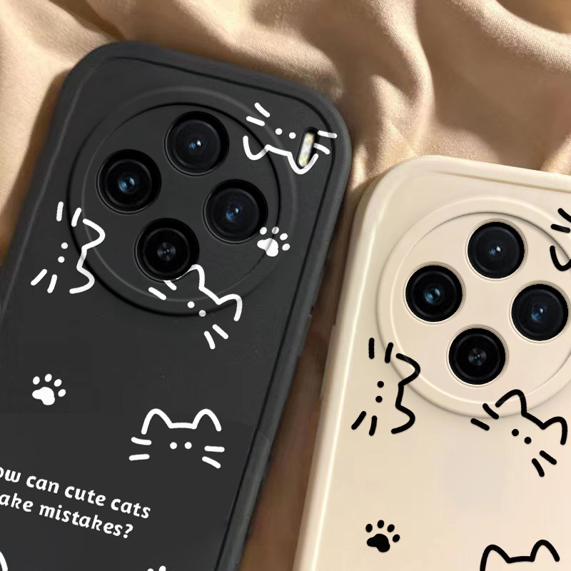 vivo X100S手机壳硅胶新款高档卡通X100S可爱全包套保护套软线条猫