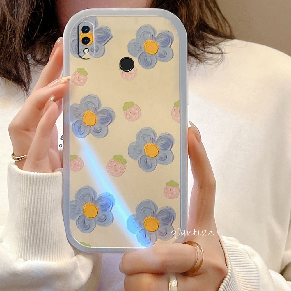 华为畅享9Plus手机壳创意可爱全包闺蜜防摔蓝花畅享9清新JKM-AL00