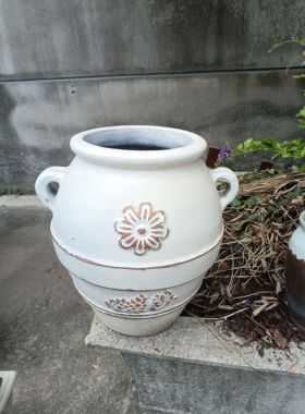 红陶罐陶盆花盆大号落地户外庭院露台大口径绣球花器盆器装饰摆件