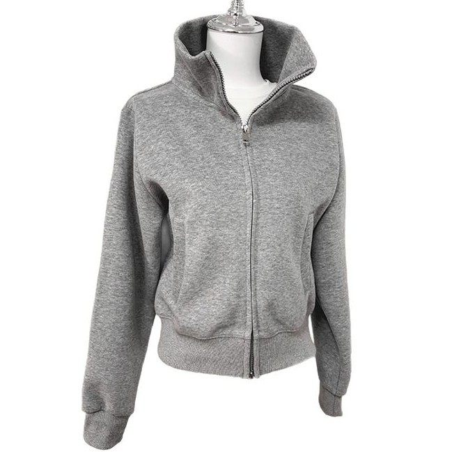 灰色短款秋款外套女款初秋2025新款正肩卫衣小个子秋季韩系穿搭薄,淘宝优惠券,粉丝福利购,淘宝优惠卷