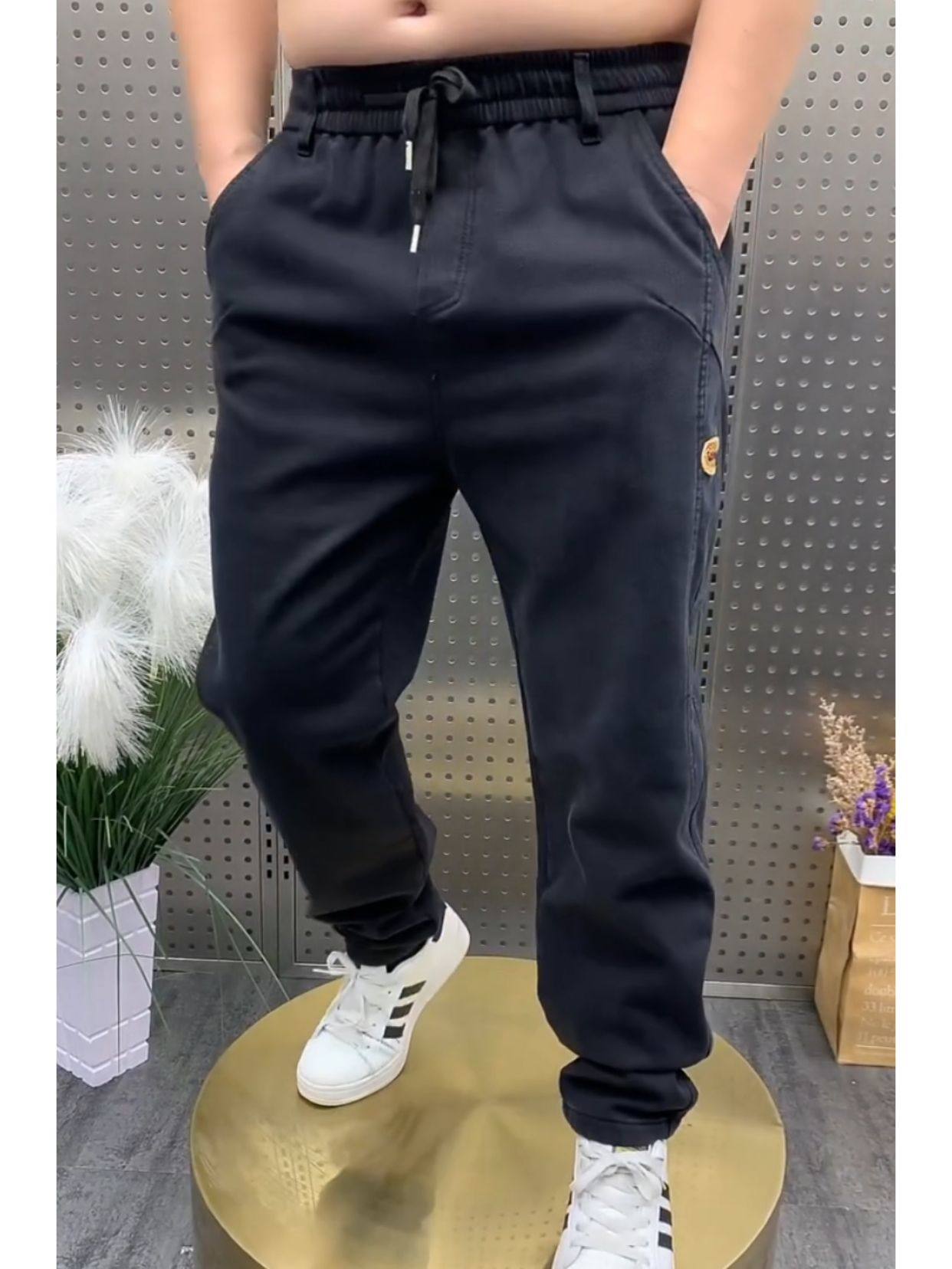 春秋新款弹力老爹牛仔裤宽松男士休闲裤哈伦裤加绒中年直筒长裤潮,淘宝优惠券,粉丝福利购,淘宝优惠卷