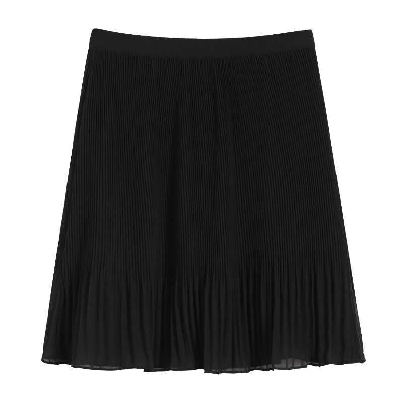 雪纺夏季新款2020韩版a字裙百褶裙 铭岚半身裙