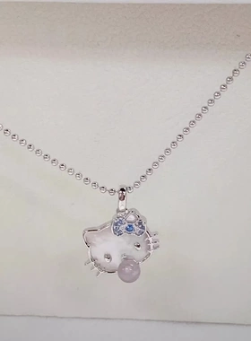 网红同款可爱卡通kt猫泡泡糖项链轻奢百搭个性高级感送女友