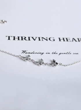 饰品s925纯银时尚复古风百搭新潮款蝴蝶手链女小众设计感轻奢精致