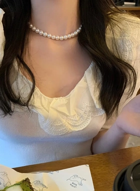 新款fever同款珍珠项链女轻奢小众设计高级感颈链简约百搭锁骨链