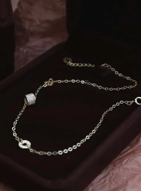 s925纯银欧美个性轻奢风镶钻小蛮腰手链女新款潮时尚气质字母手链