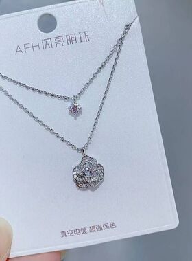 闪亮明珠新款蝴蝶结项链女轻奢小众精致时尚气质锁骨链项链