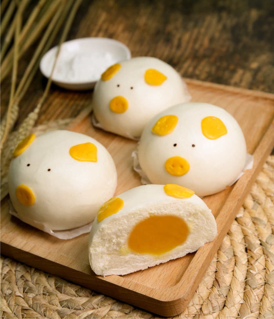 金稻贡包卡通猪仔包儿童家庭早餐包子半成品广式茶楼点心630g