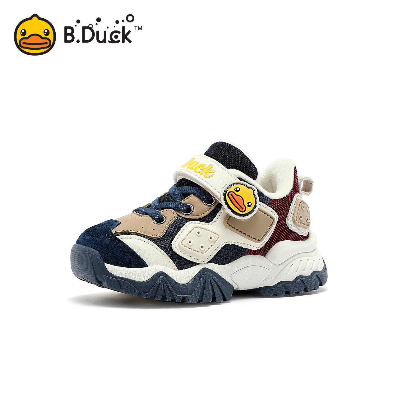 B.Duck小黄鸭童鞋男童运动鞋加绒二棉冬季新款儿童棉鞋户外鞋潮牌