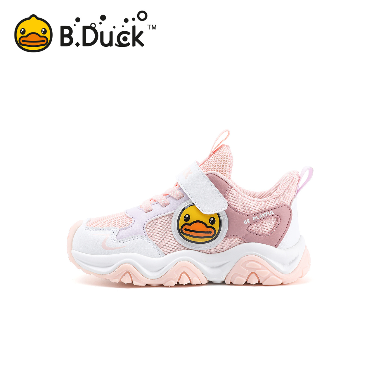 B.Duck小黄鸭童鞋男童运动鞋2025春季新款女童休闲宝宝鞋软底潮牌