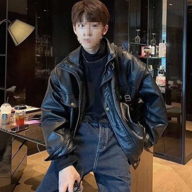 美式复古潮男皮衣外套春秋冬季洋气男士夹克帅气机车加绒加厚,淘宝优惠券,粉丝福利购,淘宝优惠卷