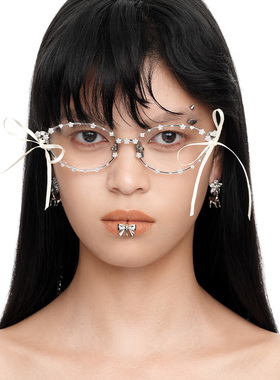 YVMIN尤目花朵碎钻装饰眼镜