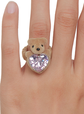 YVMIN尤目心形锆石熊头戒指