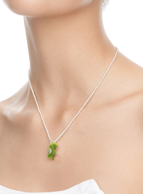 YVMIN尤目 MINI植绒草地小熊珍珠项链生日礼物春季新品