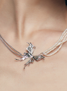 YVMIN尤目层叠珍珠蝴蝶项链