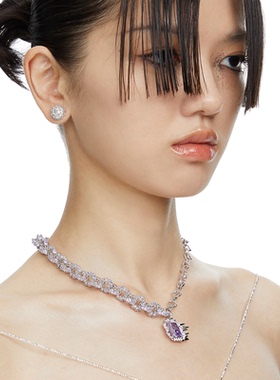 尤目yvmin涟漪春夏密镶银项链