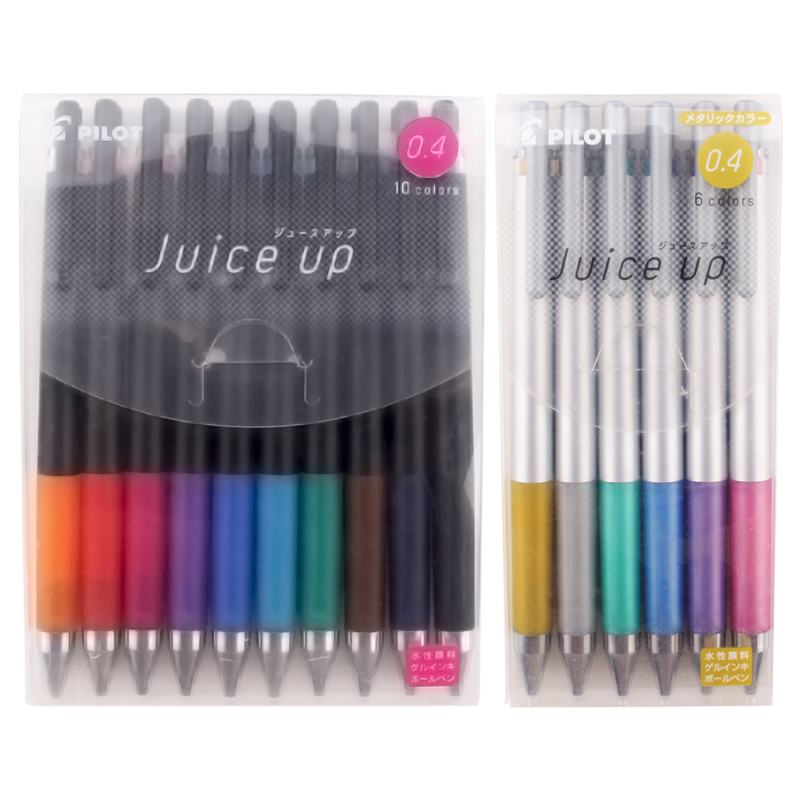 日本PILOT百乐juiceup果汁笔套装金属色彩色中性笔0.4 0.5按动做笔记专用黑色水笔LJP-20S4手账限定樱花文具 - 图0