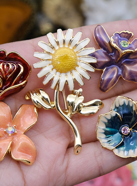 JoanRivers胸针玫瑰雏菊鸢尾花