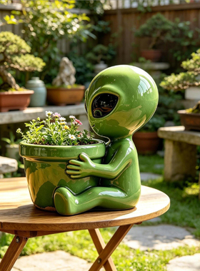 树脂多肉花盆外星人造景盆可爱
