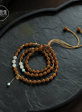 【尘曦多用链】天然和田玉糖料藕粉串珠百搭一链多用送礼S925银