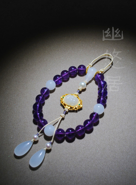 紫水晶和田玉故宫十八子手串特价