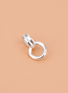 S925纯银    素圈扣双环扣吊坠扣头 手工编织首饰diy配件材料