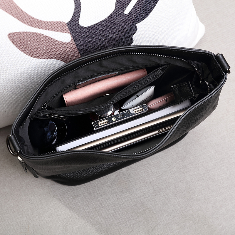 真皮水桶包小包包女包2025新款时尚百搭流苏单肩包头层牛皮斜挎包 - 图2