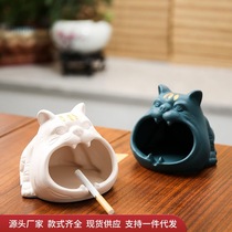 Nordic ins Wind Home Creative Big Ceramic Ashtrays Trendy Bar Tabletop Decorations Cigarette Cylinder Pendulum