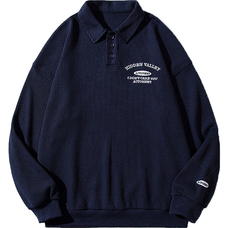 稻草人polo领卫衣男士春季潮牌ins 稻草人男装卫衣