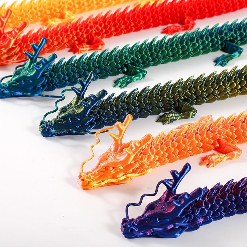 3D打印的玩具关节龙可动中国龙桌面摆件鱼缸造景儿童模型礼物龙蛋 - 图1