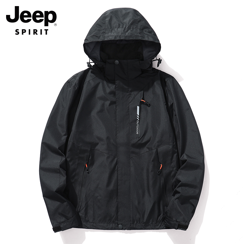 Jeep Spirit 吉普 24年春季款 男式连帽冲锋衣 天猫优惠券折后￥99包邮（￥149-50）4色可选