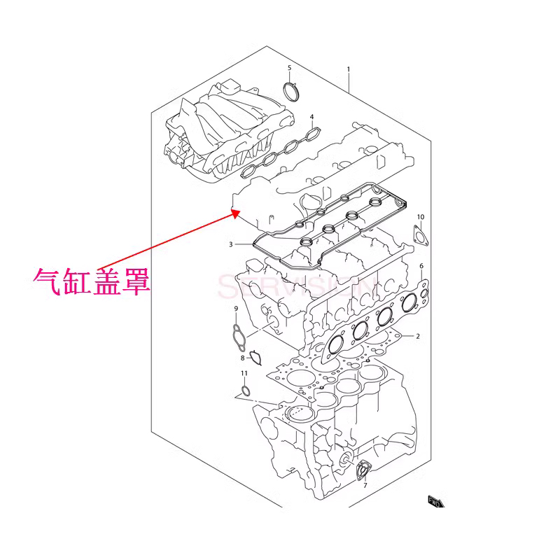 适配长安铃木锋驭启悦新维特拉气门室盖气缸盖罩上盖原装正品 - 图3