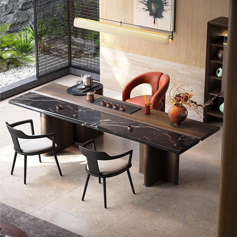 Mobeier 品茗茶台 宋代美学茶桌天然大理石轻奢高端实木茶桌组合,淘宝优惠券,粉丝福利购,淘宝优惠卷