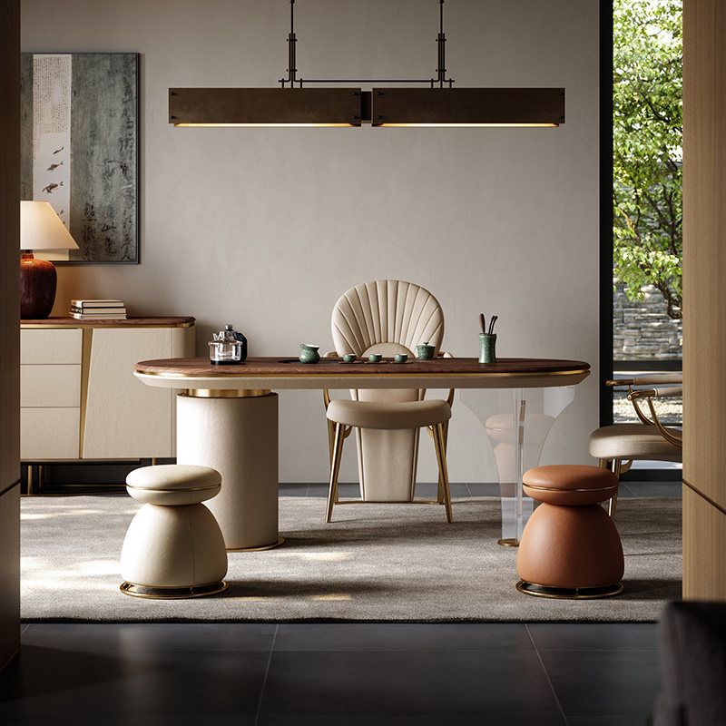 Mobeier 胡桃木实木茶桌椅组合轻奢高级感阳台书桌茶桌一体喝茶台,淘宝优惠券,粉丝福利购,淘宝优惠卷