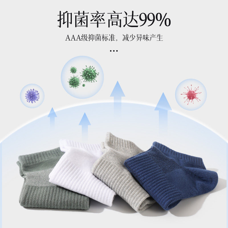 抗菌袜子男士2025薄款船袜吸汗透气抗菌低帮防臭运动网眼潮短筒袜,淘宝优惠券,粉丝福利购,淘宝优惠卷