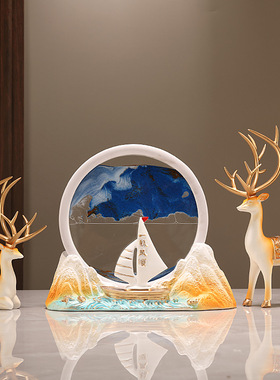 沙漏创意摆件流沙画鹿客厅入户玄关酒柜轻奢装饰品乔迁新家居礼物