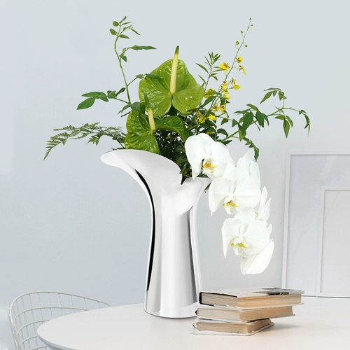 Пятно | Георг Дженсен Джордж Джейсон Блум ваза из нержавеющей стали Light Luxury Northern European Pired Manragement