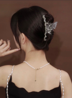 2023新款高级感蝴蝶抓夹发夹女后脑勺鲨鱼夹气质盘发发卡夹子头饰