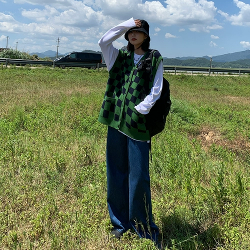 Осенние ретро шахматы, жилет, кардиган