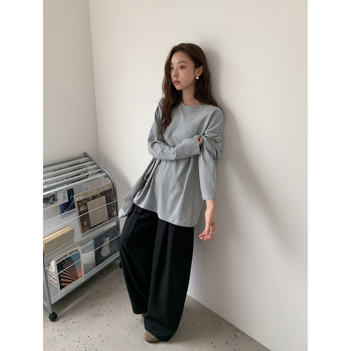 SIXI四喜家 基础主义 三色磨毛圆领长袖T恤女秋季宽松纯色上衣TEE,淘宝优惠券,粉丝福利购,淘宝优惠卷